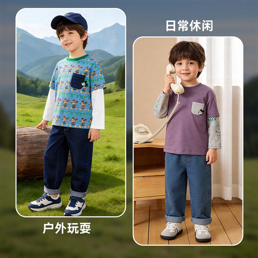 迪士尼春秋男童长袖T恤ZD1FS001 商品图0