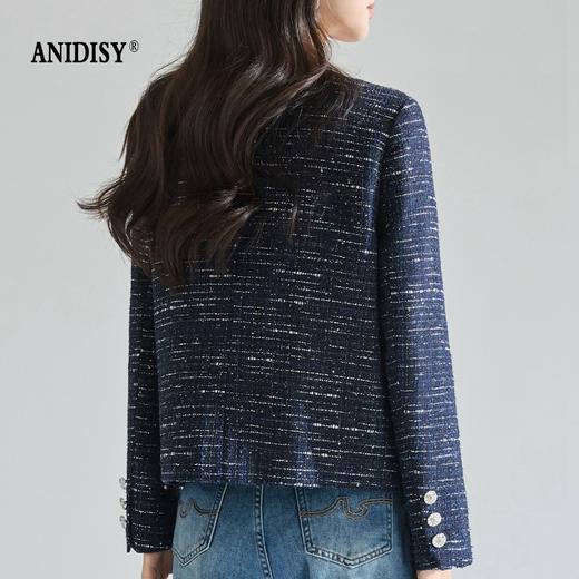 2026春装 闪片小香风圆领长袖单排扣短外套 商品图4