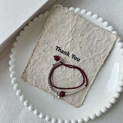 俏皮小花红珠红绳双层手链-纪念日百货门店同款169094655 商品图1