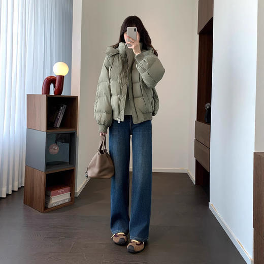 福利款！清仓无退换！2026设计感方格捏褶立领连帽保暖90鸭绒减龄服羽绒服！ 商品图3