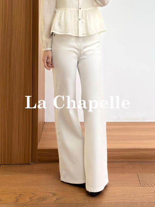 专柜实拍【拉腿神裤】拉夏贝尔/La Chapelle莱赛尔+棉！弹力舒适通勤百搭高腰显瘦牛仔微喇裤 商品图3