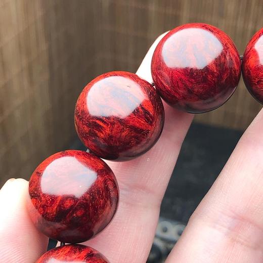 【青山特惠】2.0*12颗5星半满瘤疤小叶紫檀手串（无胶嫩瘤） t35 商品图1