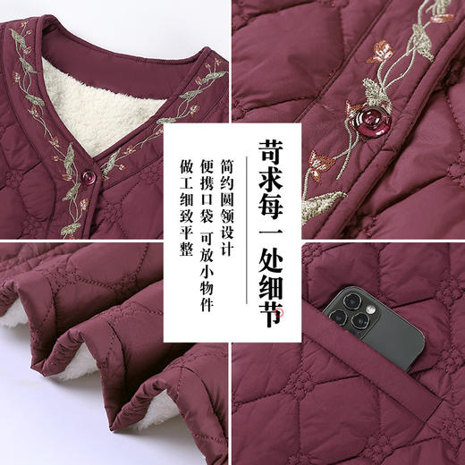 【奶奶装冬季加绒马甲】中老年人背心 夹棉加厚妈妈保暖上衣 内搭开衫  商品图1