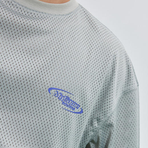 OMG运动 网孔长袖透气吸湿排汗健身服男篮球训练服网眼飞盘服t恤 商品图2