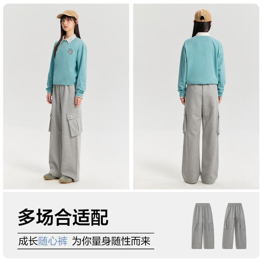 笛莎Deesha 2026年春季新款青少年大童初高中女生潮趣直筒透气工装卫裤 商品图2