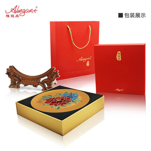 【彼达思】雅琅晶  国色天香盘- 白/ 金 （透边） 商品图2