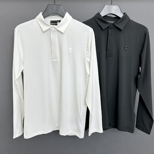 高尔夫服装秋冬季新款男士长袖T恤简约黑白色速干休闲户外运动衣 商品图4