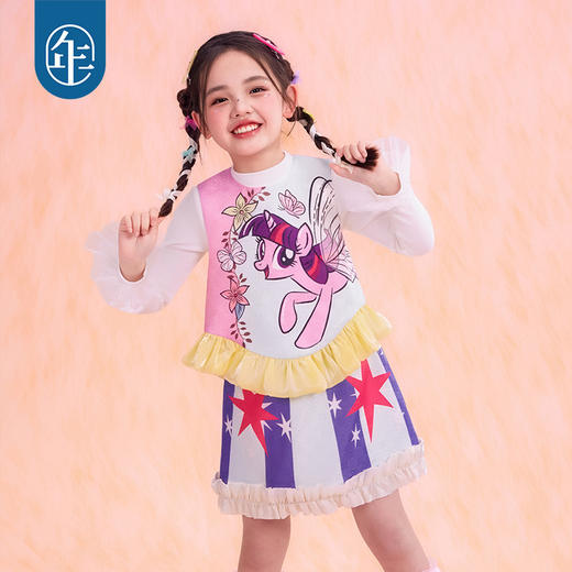 小马宝莉联名年衣童装套装春新款女童卡通背心小马宝莉套装年衣N1261027E08 商品图6