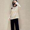 【来点不一样的】柜1900+！圆领夹条女套衫2025年秋冬新品装饰休闲条纹宽松T恤上衣 商品缩略图3