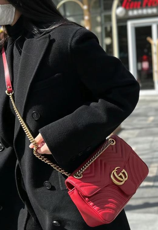 GU马蒙法棍包纯牛皮单肩斜挎经典包 商品图4