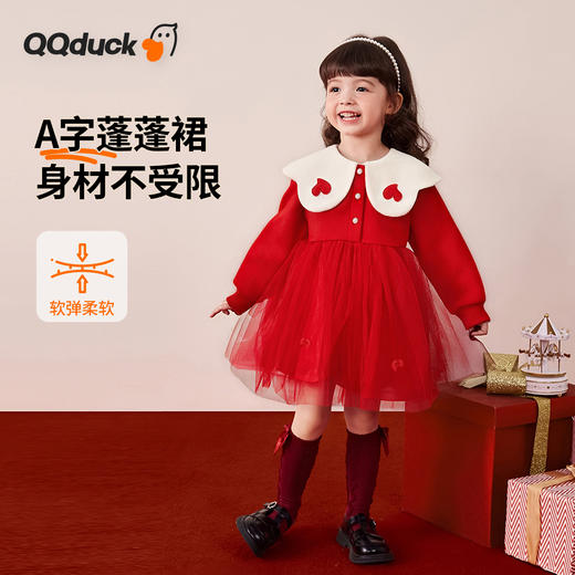 【80-130】【可可鸭】女童冬款保暖加绒连衣裙 商品图2