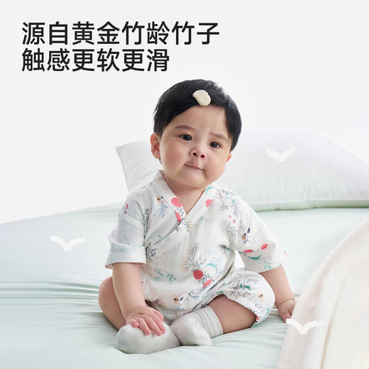 【小风竹系列】英氏婴儿衣服夏季透气纱布薄款短袖新生宝宝连体衣哈衣新款 商品图3