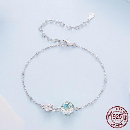 【情人节满分礼物】原创幻彩玫瑰切锆石手链浪漫梦幻s925纯银手链送女友礼物。jc 商品图0