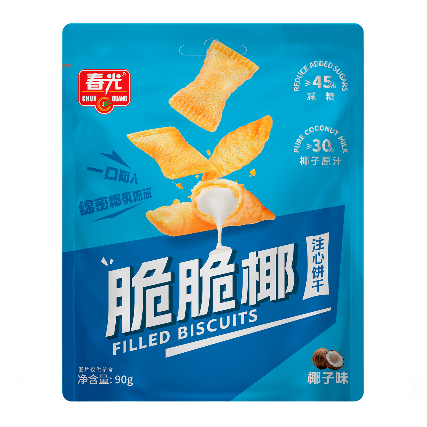 脆脆椰 90g 注心饼干(椰子味)  非偏远地区包邮【会员新品】