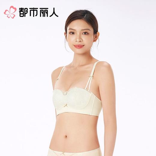 都市丽人内衣B杯中厚文胸蕾丝内衣3/4杯内衣三排四扣树脂胶圈LBC1C5 商品图3