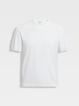 callisto白色凉感提花针织短T