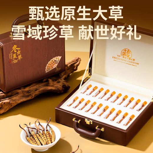 福东海 冬虫夏草礼盒 甄选高品质干虫草 补品过新年货送长辈 【特优20根】6克冬虫夏草礼盒 商品图1