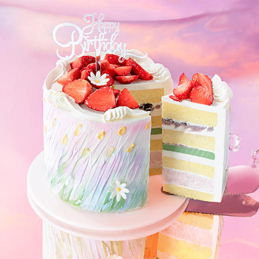 【伊甸莓莓】鲜润草莓坠入紫色花海，织就伊甸花园的浪漫甜梦，3种口味一次拥有！所有“莓”好都给你~（深圳幸福西饼） 商品图2