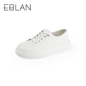 【上新】伊伴2026春季经典简约版型百搭一脚蹬厚底小白鞋B26189570