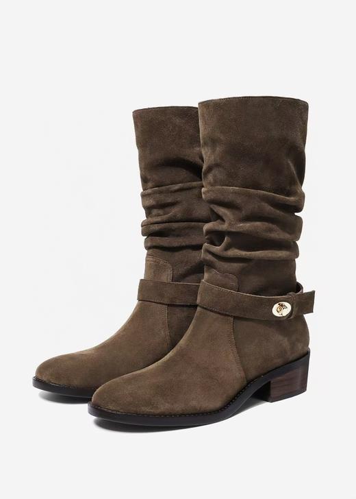 英伦复古风麂皮骑士靴 商品图3