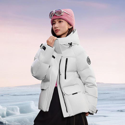 波司登极寒90鹅绒户外2025新款冬羽绒服女短连帽宽松蓄热科技保暖 商品图0
