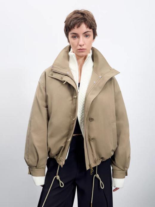 出逃赤岗西/25AWR020/复古可拆卸毛领廓形棉服 商品图3