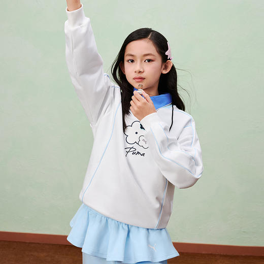 PUMA彪马童装2026春季新款儿童长袖卫衣女童上衣撞色圆领时髦甜美 商品图1