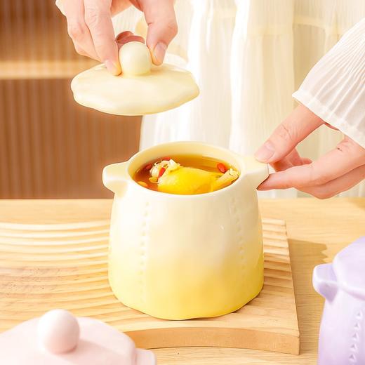 【甜梦双耳炖盅】2026新款创意双盖隔水炖盅家用陶瓷炖汤小瓦罐一人份燕窝盅 商品图3