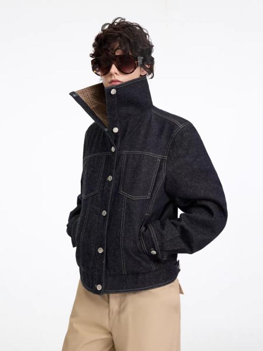 出逃赤岗西/25AWR007/复古做旧翻领彩点牛仔外套 商品图0