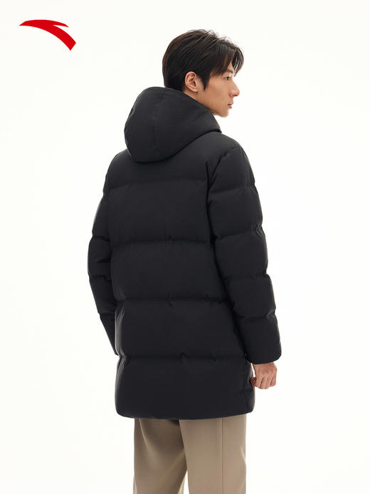 安踏正品综训男中长羽绒服2025冬新款防泼水连帽羽绒服152547951 商品图4