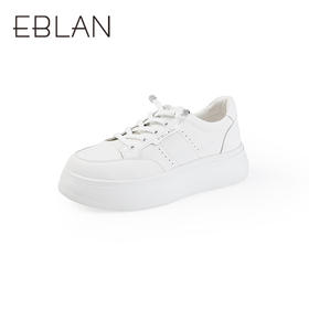 【上新】伊伴2026春季经典简约版型百搭厚底小白鞋B26186560