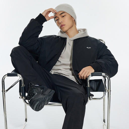 OMG运动 【加厚】冬季加绒机能罗纹领棒球服棉衣飞行员夹克复古 商品图2