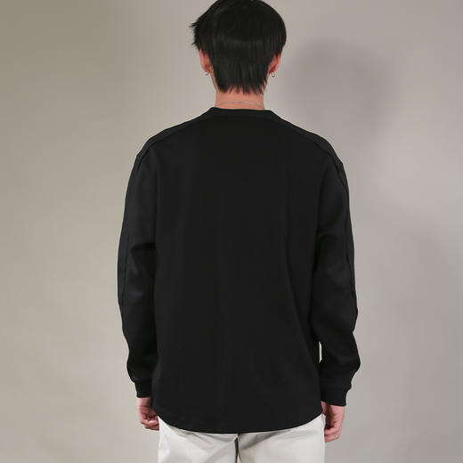 DRONKOO 2026 圆领领口金属钉扣下摆开衩钉扣长袖中厚T恤 商品图4