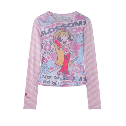 【飞天小女警联名】 BJHG不计后果长袖t恤女款春季修身辣妹风上衣 商品图4