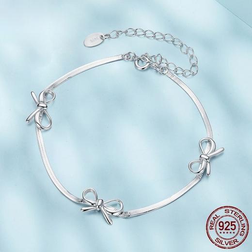 【情人节送礼❗️精美原创设计】s925纯银蝴蝶结手链 简约浪漫仙女风纯银手链饰品。jc 商品图0