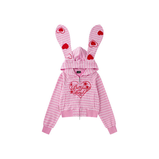 【不宠系列】BJHG不计后果兔耳朵开衫卫衣女春季刺绣宽松百搭外套 商品图4