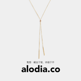 【N24041-g】alodia.co 循序极简金色圆管抽拉毛衣链多戴项链 高级感长期主义百搭RJ136