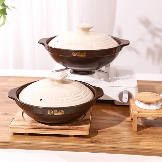 【深巧汉风浅煲】陶煲王砂锅煲家用一人食燃气灶专用陶瓷浅口煲仔饭沙锅耐高温干烧不裂 商品图7