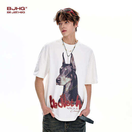 【不宠系列】BJHG不计后果 杜宾短袖男夏季宽松纯棉凉感印花t恤女 商品图4