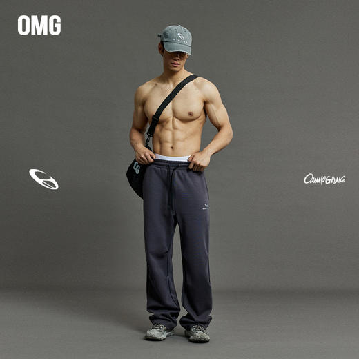 OMG运动  【褶皱卫裤】打褶运动裤男款伞兵裤长裤直筒宽松裤子 商品图0