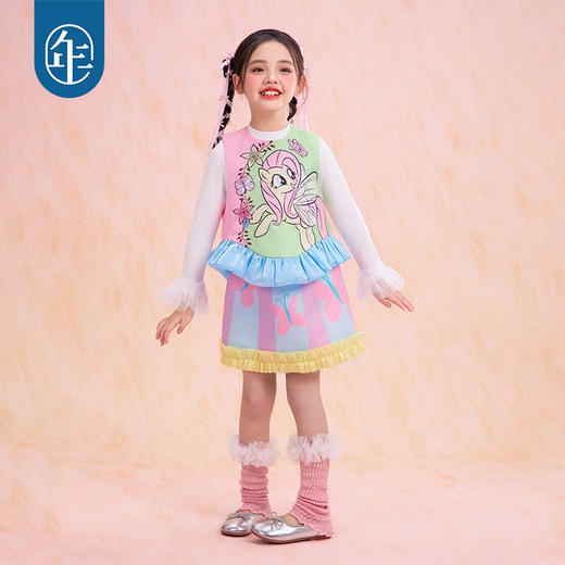 小马宝莉联名年衣童装套装春新款女童卡通背心小马宝莉套装年衣N1261027E08 商品图5