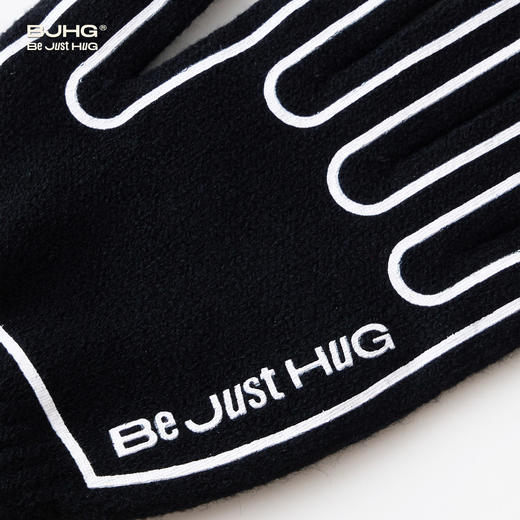 BJHG不计后果黑白撞色手套男女同款冬季新款防寒保暖百搭针织手套 商品图2