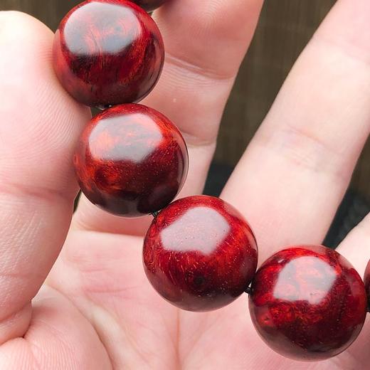 【青山特惠】1.8*13颗5星带瘤疤小叶紫檀手串（无胶嫩瘤）t18 商品图4