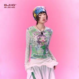 【飞天小女警联名】 BJHG不计后果长袖t恤女款春季修身辣妹风上衣