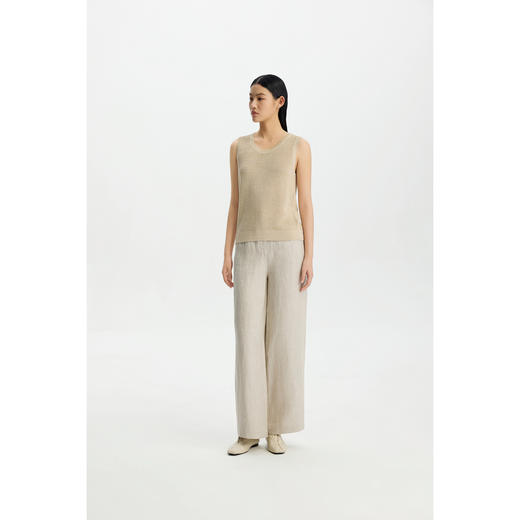 商场同款PURE TOUCH女装26春夏新款无袖T恤圆领针织细闪短袖上衣 商品图8