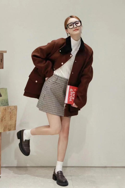 【高品质私服】【IC双面双色羊毛混纺提花中长大衣】富有肌理层次 手感特殊G1112-CC【无标出货 介意慎拍】 商品图5