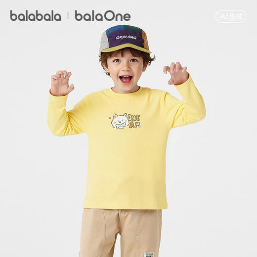 【balaOne】巴拉巴拉儿童长袖t恤男女童2026新款春装萌趣卡通上衣 商品图2
