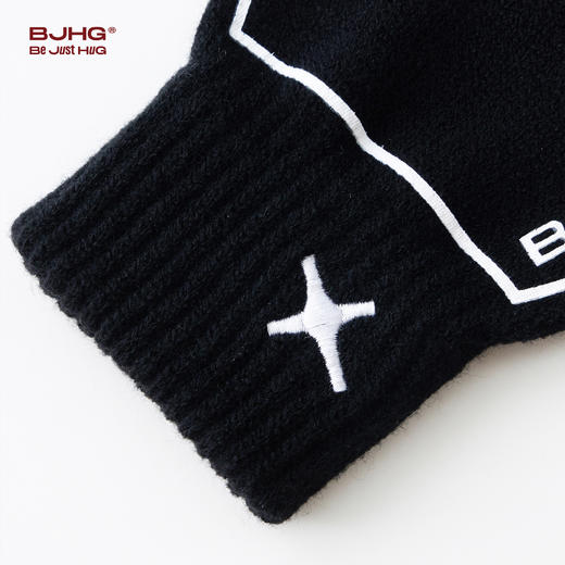 BJHG不计后果黑白撞色手套男女同款冬季新款防寒保暖百搭针织手套 商品图3