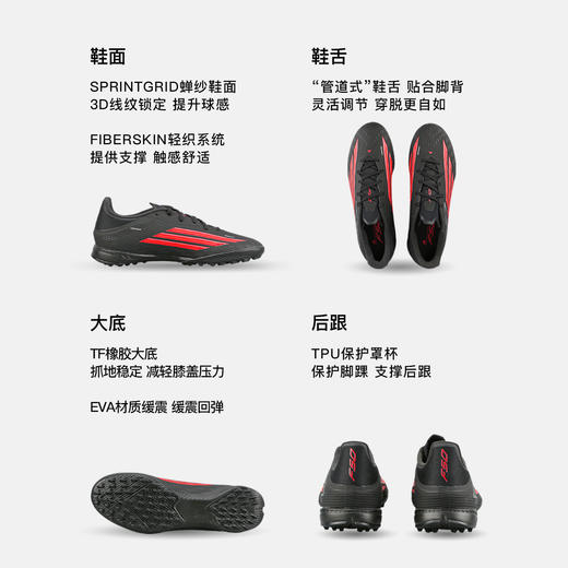 小李子ADIDAS阿迪达斯 F50 中端TF碎钉成人足球鞋男JR8977 商品图1