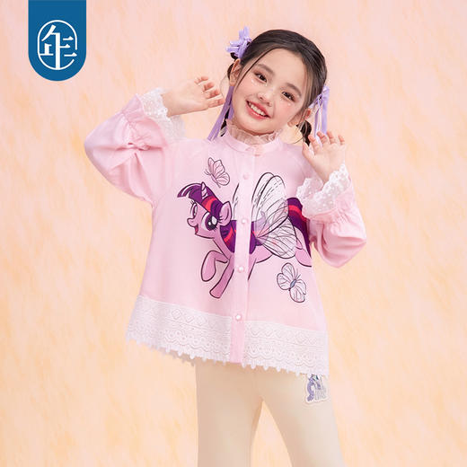 小马宝莉联名年衣童装衬衫春新款女童卡通娃娃领宽松小马宝莉衬衫N1261005A04 商品图1